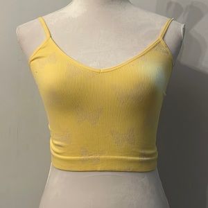 Stretchy butterfly print tank